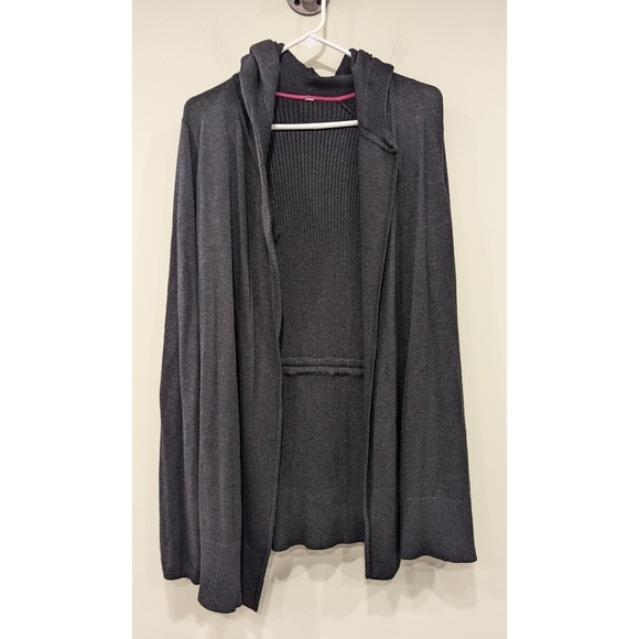 Lululemon Peace of Mind Hooded Wrap in Heathered Black Size 4 - Picture 1 of 12